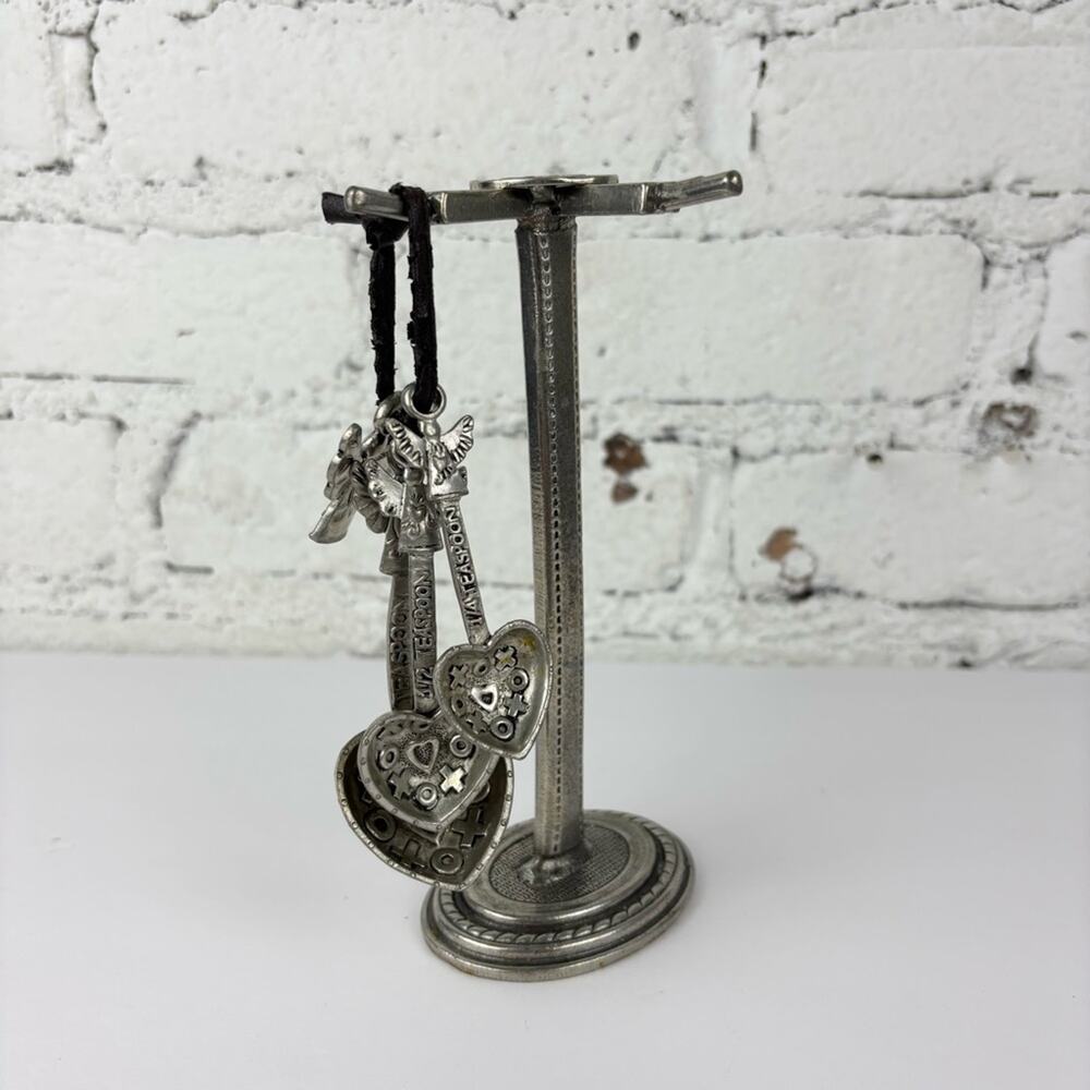 Crosby & Taylor American Pewter Measuring Spoons And Stand